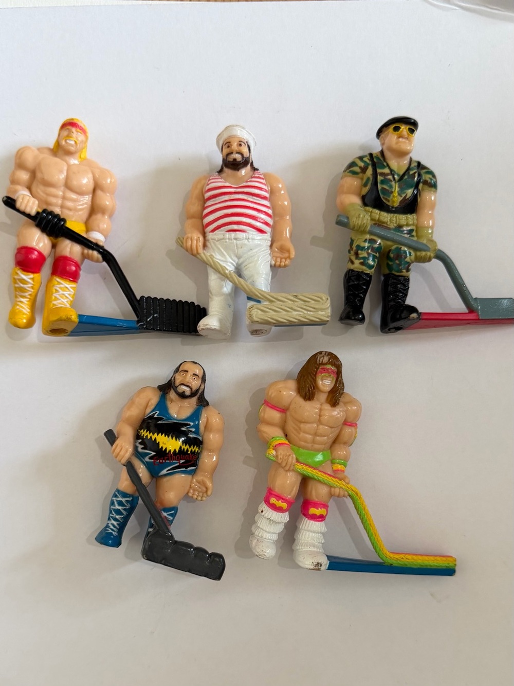 Vintage Lot 5 Remco WWF Superstars Hockey 1991 Wrestling Figurines